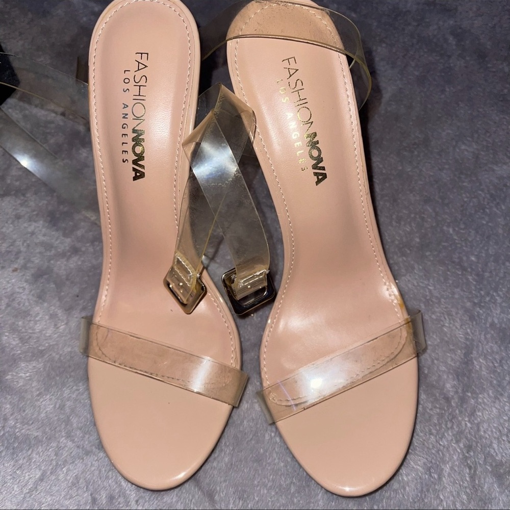 Fashion Nova the glass slipper transparent sandals/ heels
